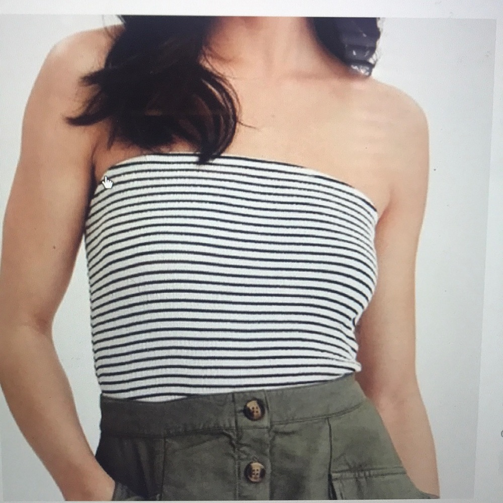 American Eagle black and white striped tube top